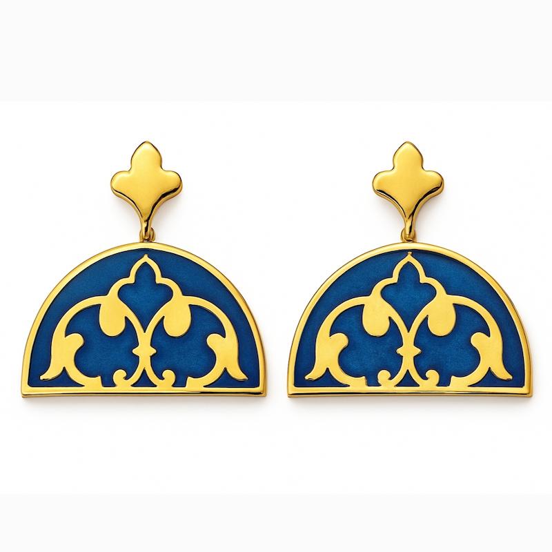 گوشواره رزینی دست‌ساز با یراق‌آلات استیل ضدحساسیت