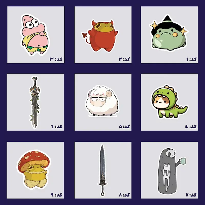 استیکر چاپی ضدآب با طرح های فانتزی