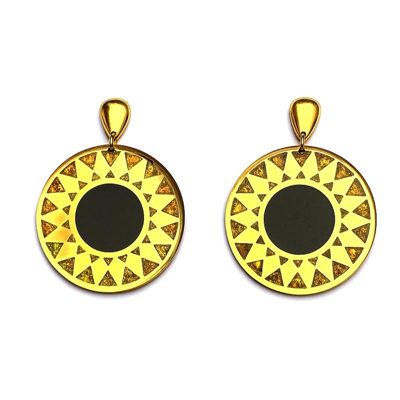 گوشواره رزینی دست‌ساز با یراق‌آلات استیل ضدحساسیت