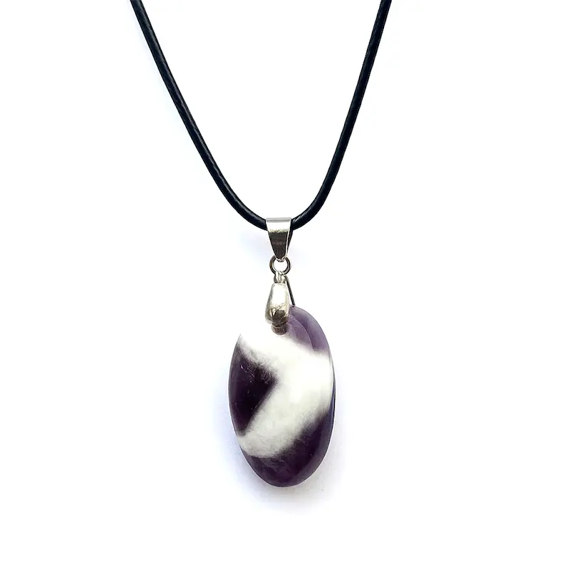 آویز سنگ آمیتیست طبیعی با تراش حرفه‌ای