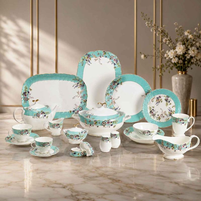 سرویس کامل 12 نفره 110 پارچه REGENCY & ROSENTHAL گل دار ( قبل از ثبت سفارش تماس بگیرید )