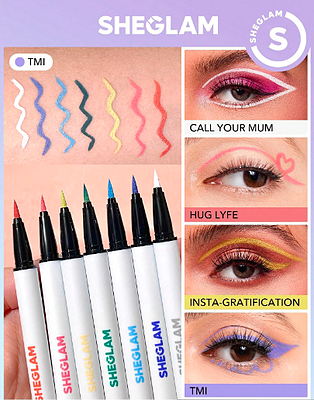 خط چشم رنگی شیگلم  مدل Sheglam color crush liquid eyeliner 