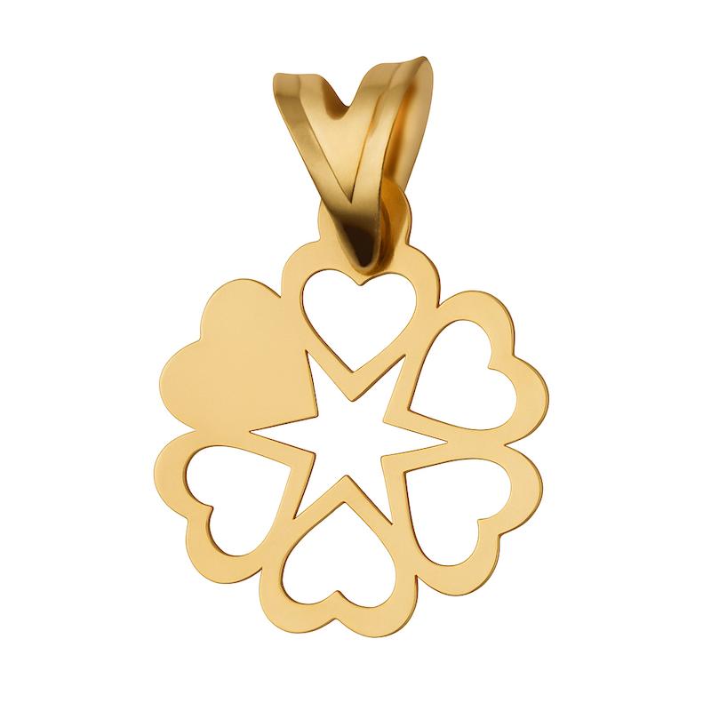 آویز طلا 18 عیار زنانه زربن مدل قلب و ستاره کد ZBA002999