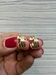 گوشواره زنانه طلا ۱۸ عیار گوشواره حلقه ای ۳ رنگ گالری طلای فلور گالری طلای فلور