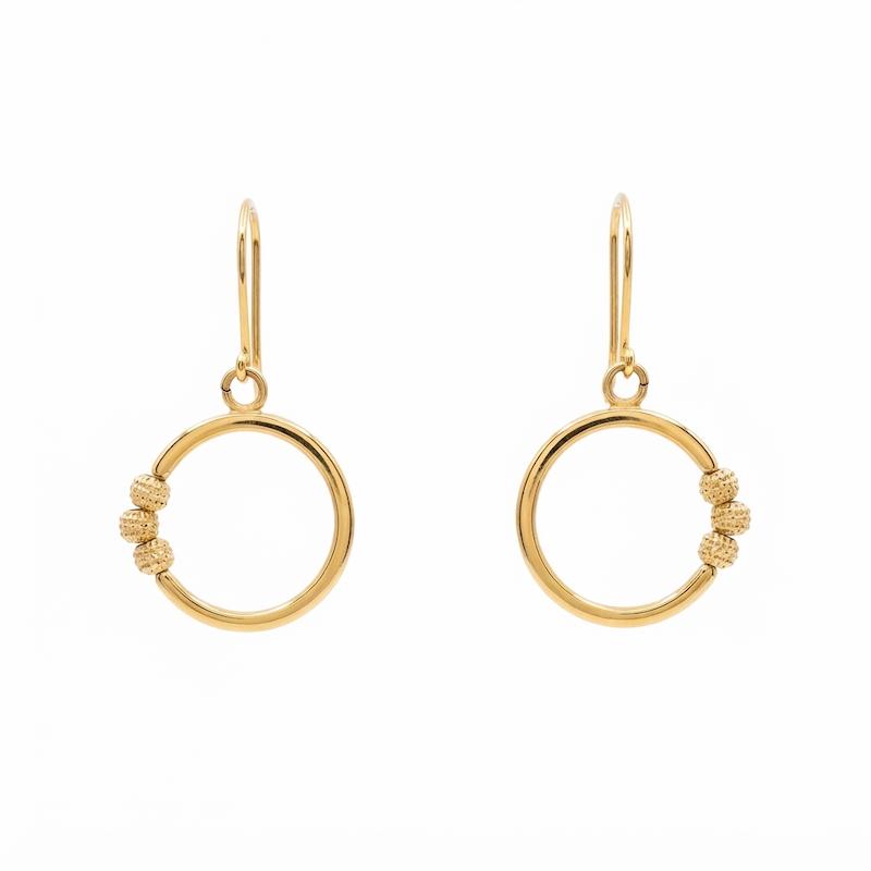 گوشواره زنانه طلا ۱۸ عیار گوشواره حلقه‌ای بولگاری گالری حامی گلد
