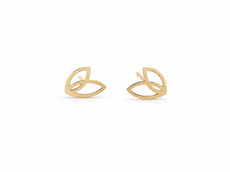 گوشواره زنانه طلا ۱۸ عیار گوشواره طرح لوتوس گالری طلای پگاه