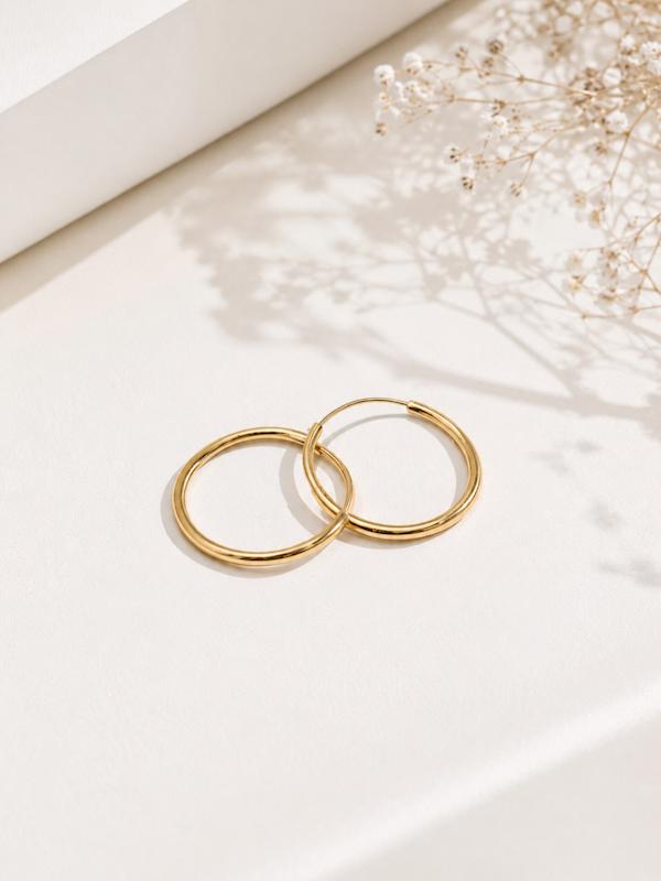 گوشواره زنانه طلا ۱۸ عیار حلقه ای طلای شیک