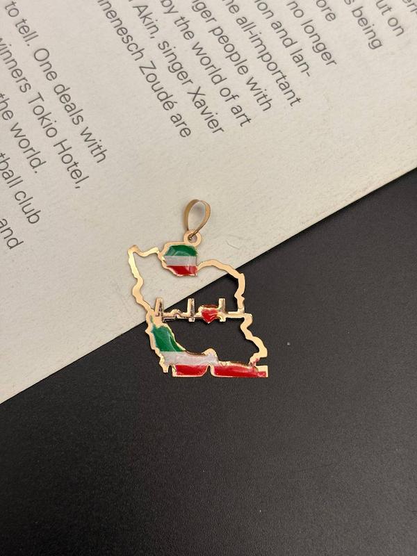 آویز زنانه طلا ۱۸ عیار پلاک ایران طلای کالین