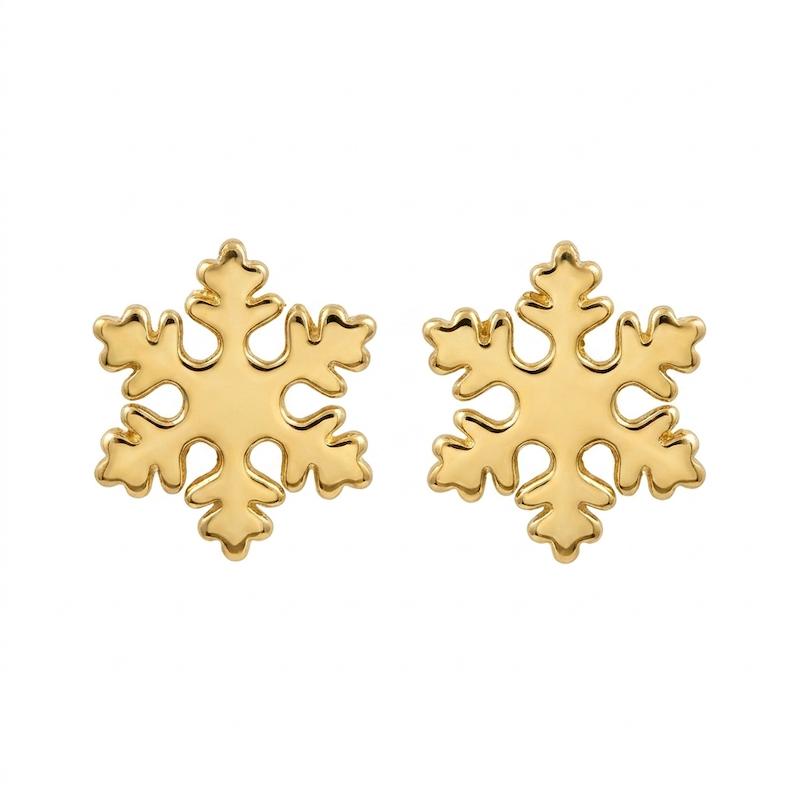 گوشواره زنانه طلا ۱۸ عیار برف گالری طلای ایرانه