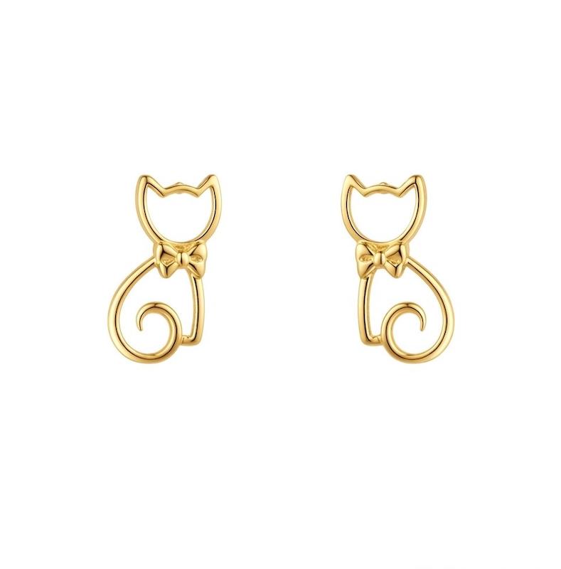 گوشواره زنانه طلا ۱۸ عیار گوشواره میخی گربه گالری طلای آوات