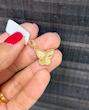 آویز زنانه طلا ۱۸ عیار پلاک تک پروانه ون کلیف تراش دار گالری طلای فلور گالری طلای فلور
