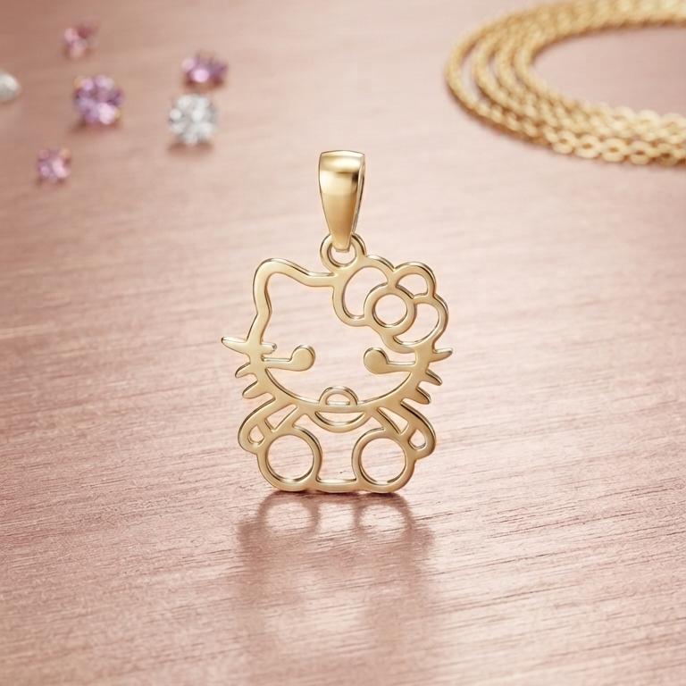 آویز بچگانه طلا ۱۸ عیار هلو کیتی زرکودک گالری