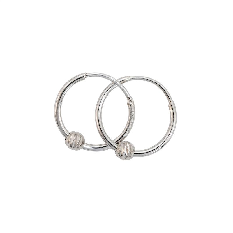 گوشواره طلا ۱۸ عیار حلقه ای سفید گالری زرگر