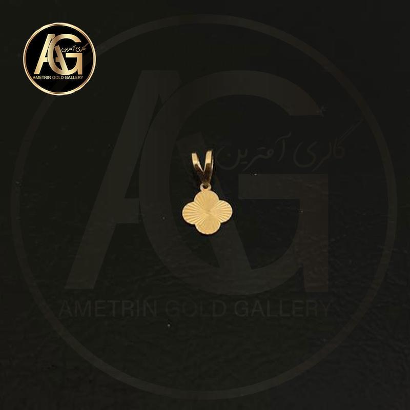 آویز زنانه طلا ۱۸ عیار آویز ونکیلیف تراش گالری آمترین