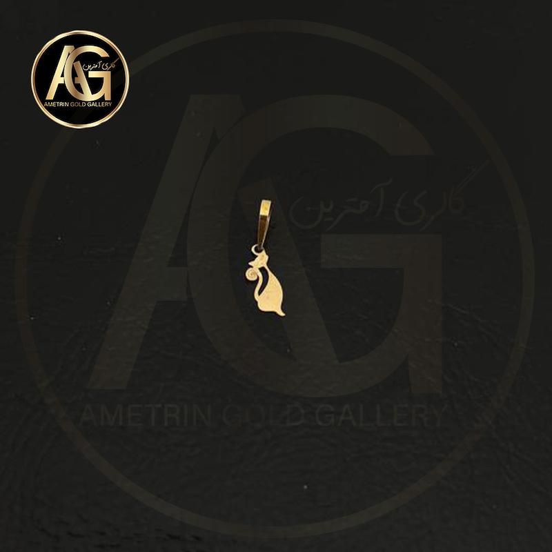 آویز زنانه طلا ۱۸ عیار آویز گربه ملوس گالری آمترین