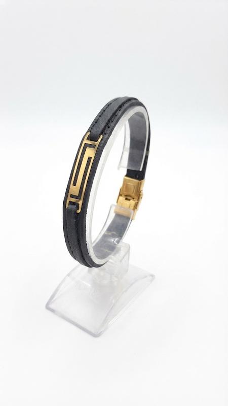دستبند مردانه طلا ۱۸ عیار چرم اسپرت گالری طلای اصیلا