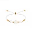 دستبند زنانه طلا ۱۸ عیار گوی و گل صدفی سانل گلد