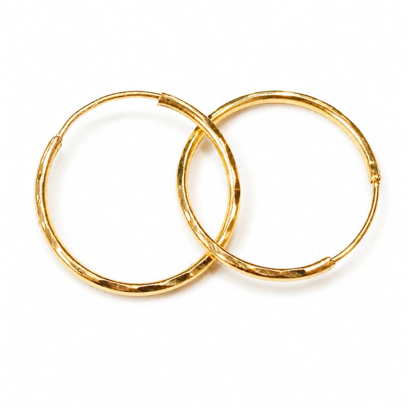گوشواره زنانه طلا ۱۸ عیار گوشواره حلقه موجدار گالری طلای دایانا