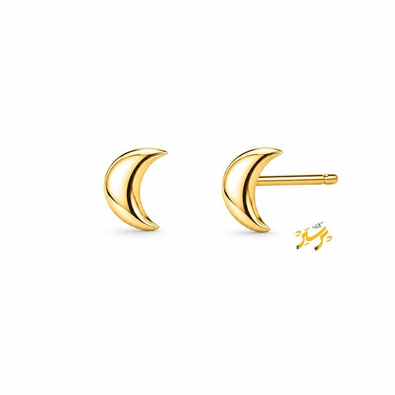 گوشواره زنانه طلا ۱۸ عیار مینیمال ماه گالری طلای پرستیژ