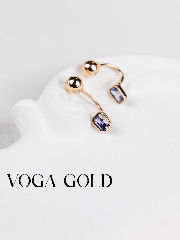 گوشواره طلا ۱۸ عیار پیچی سنگ و گوی (وزن نگین کسر شده) VoGa GOLD