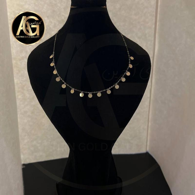 گردنبند زنانه طلا ۱۸ عیار گردنبند پولکی گالری آمترین