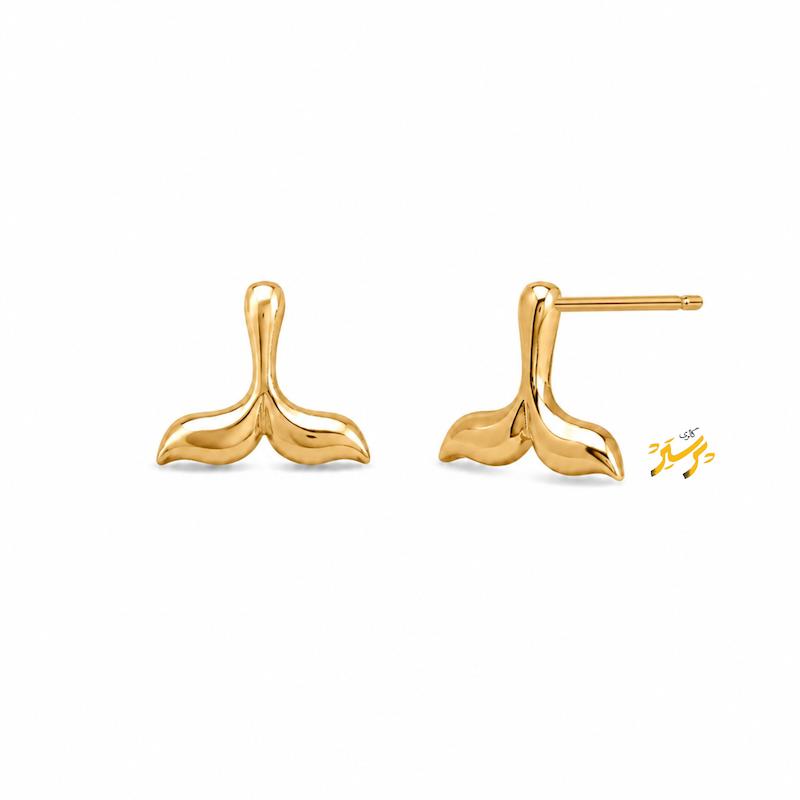 گوشواره زنانه طلا ۱۸ عیار دم وال گالری طلای پرستیژ