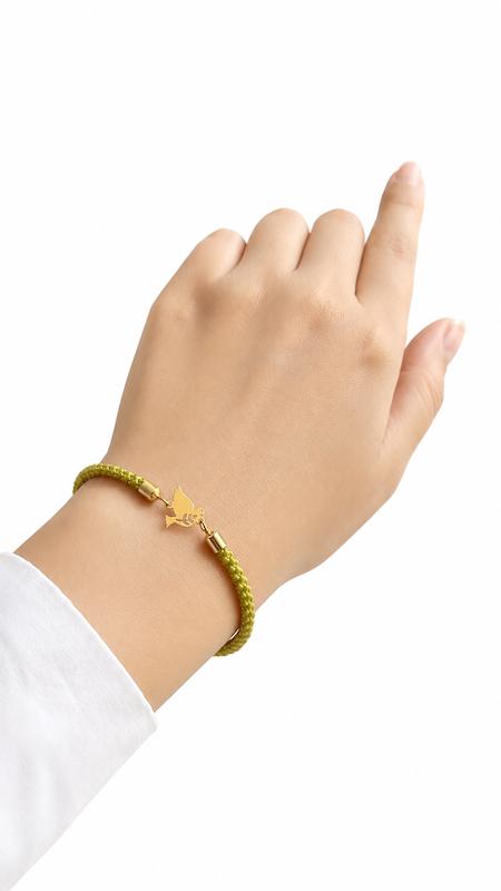 دستبند زنانه طلا ۱۸ عیار زیتونی پرنده VoGa GOLD