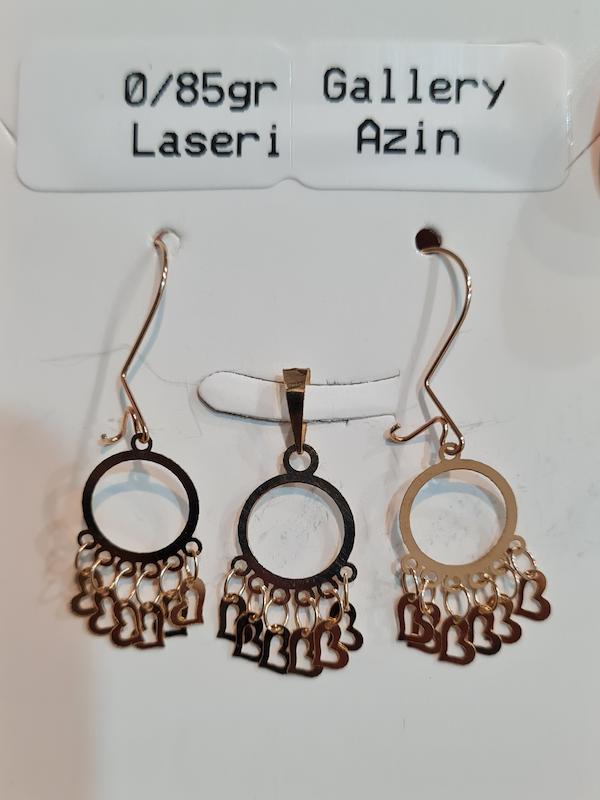 زنانه نیم ست طلا ۱۸ عیار نیم ست عربی دایره با آویز قلب پژمان گلد