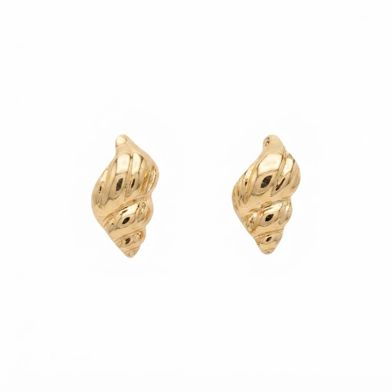 گوشواره طلا ۱۸ عیار صدف حلزونی میخی زرکودک گالری