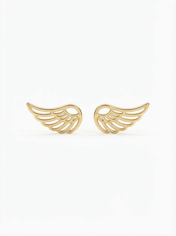 گوشواره طلا ۱۸ عیار گوشواره میخی بال فرشته گالری نوبل