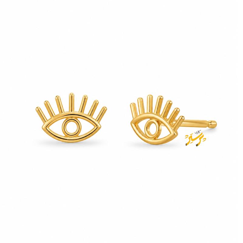 گوشواره زنانه طلا ۱۸ عیار چشمان گالری طلای پرستیژ