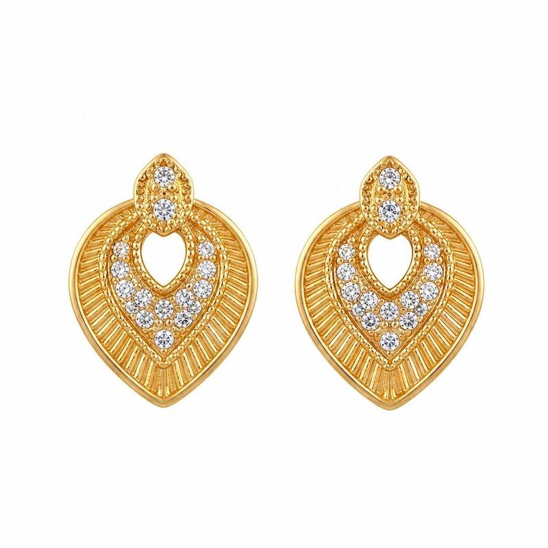 گوشواره زنانه طلا ۱۸ عیار برگ گالری رخساره