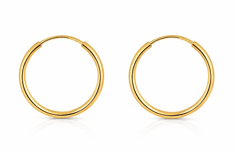 گوشواره زنانه طلا ۱۸ عیار حلقه ای ری گلد