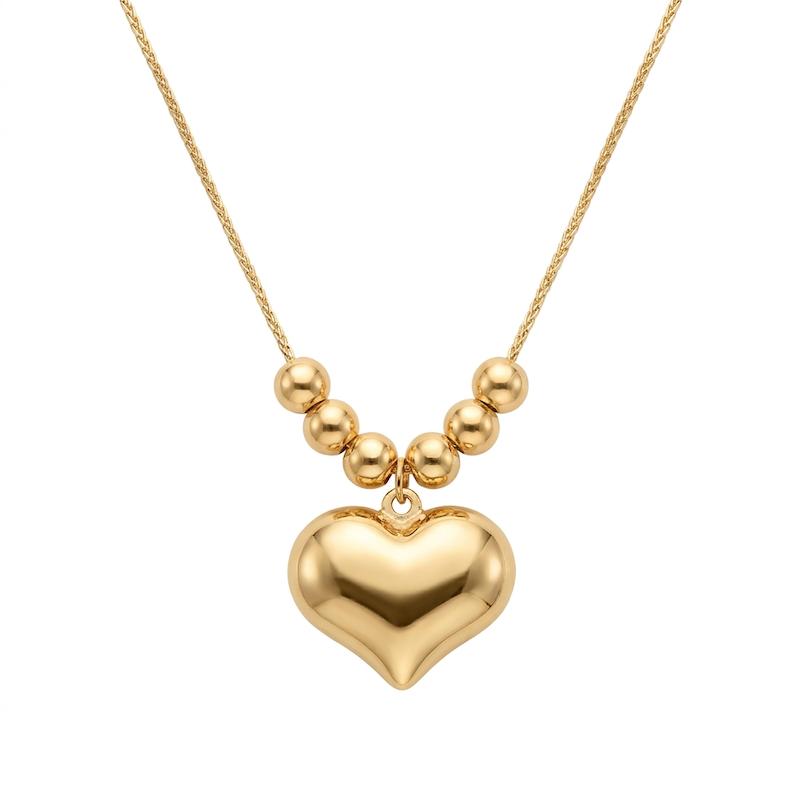گردنبند زنانه طلا ۱۸ عیار گوی و قلب دامله با زنجیر میرو پژمان گلد