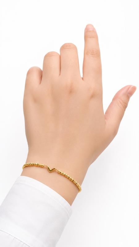 دستبند زنانه طلا ۱۸ عیار قلب (فقط پلاک وسط طلا هست) VoGa GOLD
