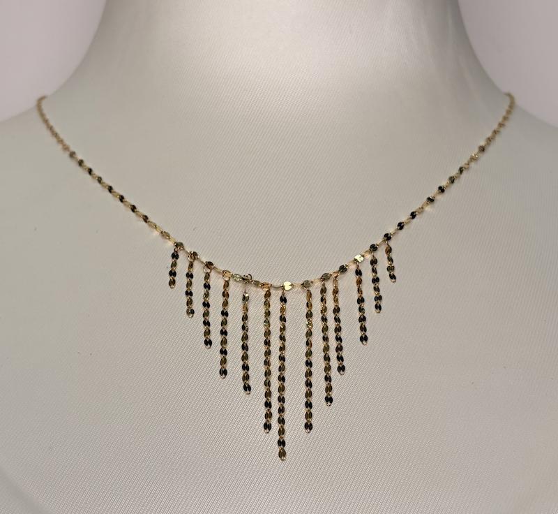 گردنبند زنانه طلا ۱۸ عیار گردنی استار شرابه ای نی گلد