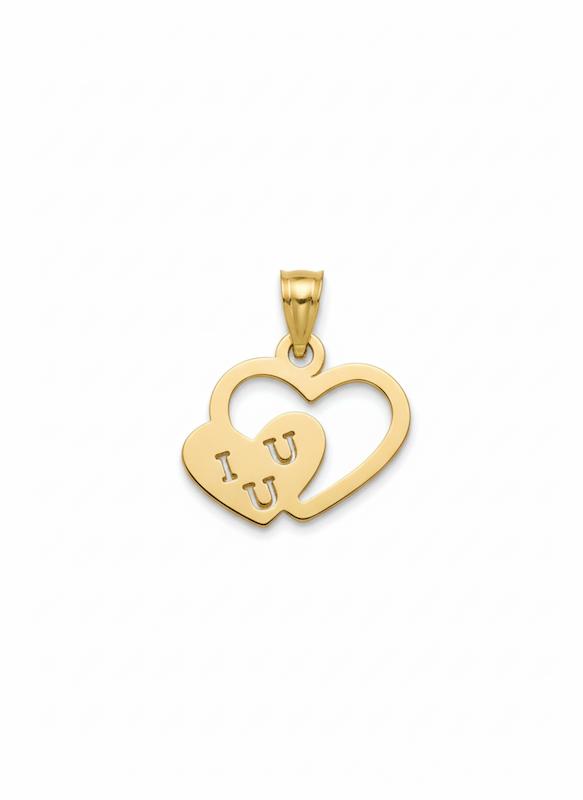 آویز زنانه طلا ۱۸ عیار مدال و پلاک قلب و Love گالری زربام