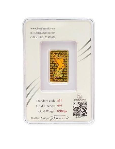 شمش طلا ۲۴ عیار شمش طلا 995 عیار نقش برجسته ۲۴ عیار طرح ققنوس0.900سوت اسپینل