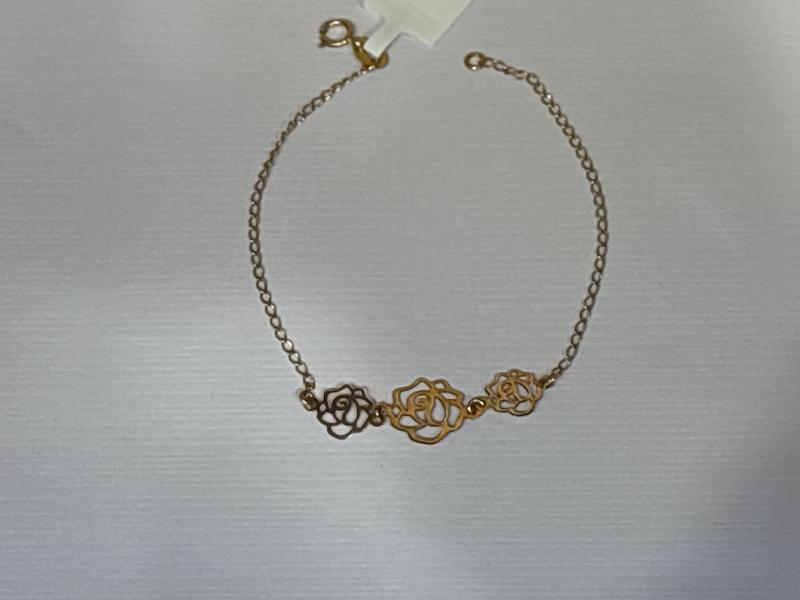دستبند زنانه طلا ۱۸ عیار دستبند گل رز گالری طلا دوران