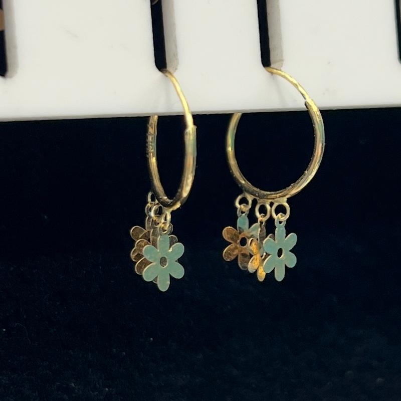 گوشواره زنانه طلا ۱۸ عیار گل گلی گالری طلای ایرانه