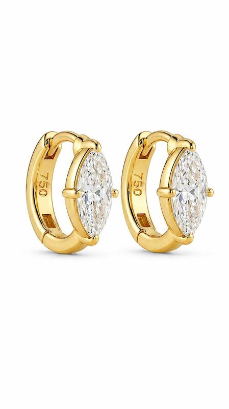گوشواره طلا ۱۸ عیار گوشواره حلقه ای مارکیز گالری نوبل