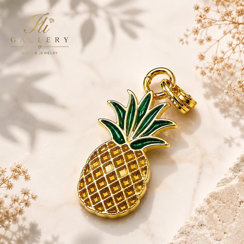 آویز طلا ۱۸ عیار آویز گردنبند طرح آناناس ایلی گالری