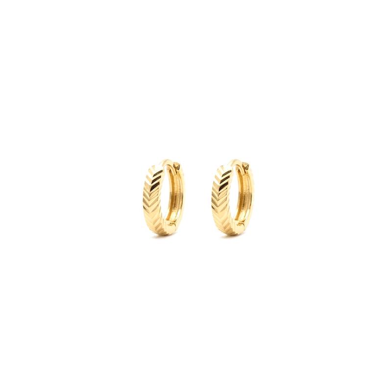 گوشواره زنانه طلا ۱۸ عیار E178 مدل حلقه ای تک رنگ امگا آهوریس