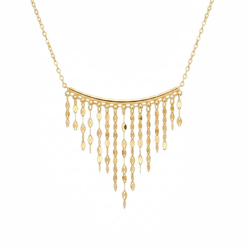 گردنبند زنانه طلا ۱۸ عیار شرابه ای گالری طلای مرادی