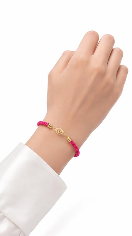دستبند زنانه طلا ۱۸ عیار برگ VoGa GOLD
