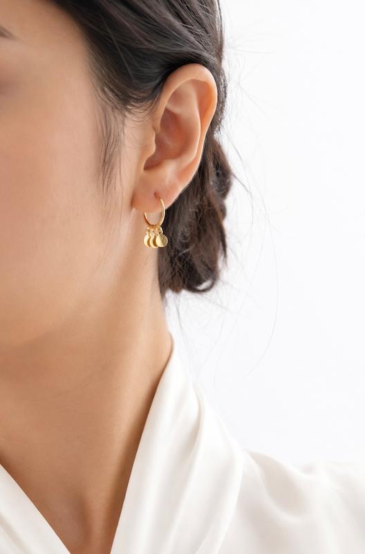 گوشواره زنانه طلا ۱۸ عیار حلقه ای پولکی VoGa GOLD