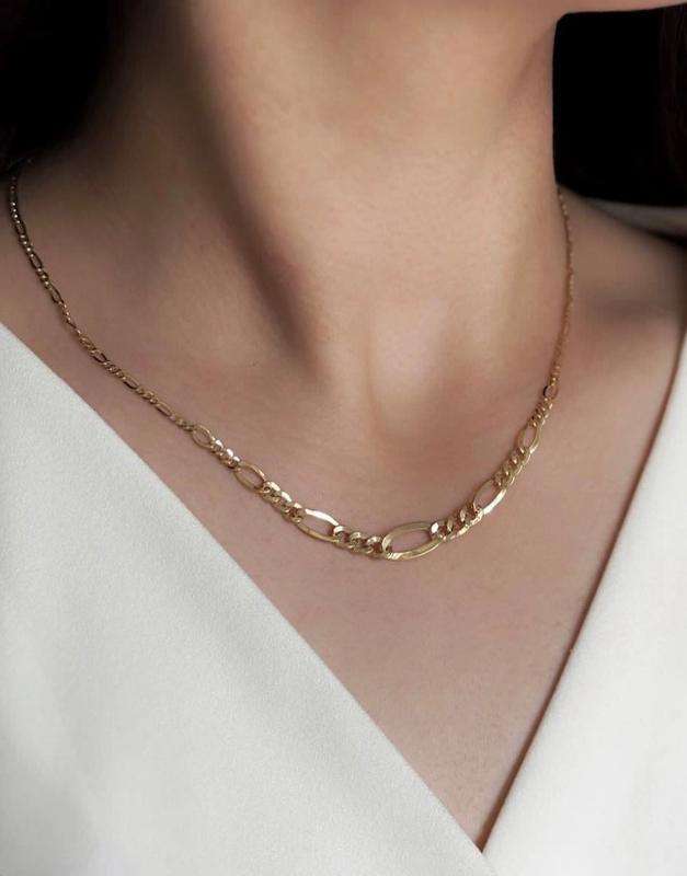 گردنبند زنانه طلا ۱۸ عیار گردنی فیگارو کونیک مناسب خانوم ها و آقایان Zhofil.gold