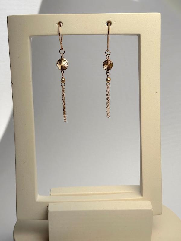 گوشواره زنانه طلا ۱۸ عیار گوشواره شرابه ای دایره گالری طلا و سکه زراس