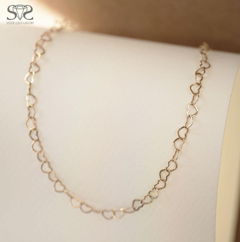 گردنبند زنانه طلا ۱۸ عیار آویز قلب زنجیری طلا کد s-1575 گالری طلا سیستر