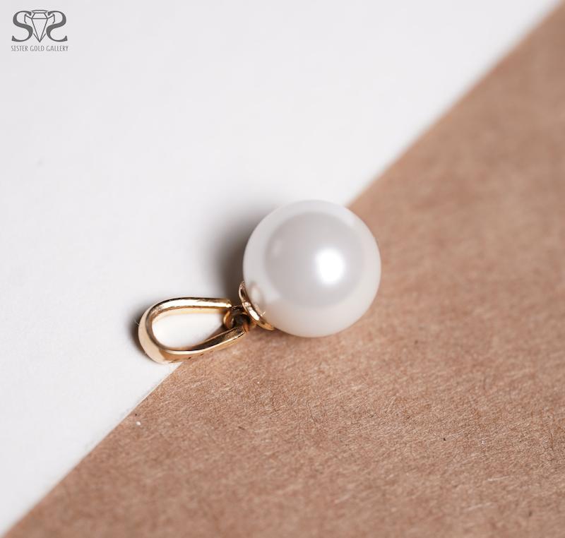آویز زنانه طلا ۱۸ عیار پلاک مروارید طلا کد s-454 گالری طلا سیستر